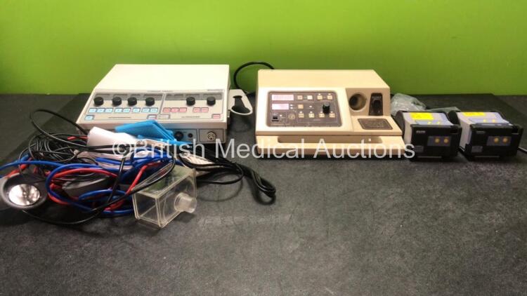 Mixed Lot Including 1 x Shrewsbury Medical Combined Therapy Unit with Connection Leads and Probes (Powers Up) 1 x EMS Therasonic 1032 Ultrasound Unit (Powers Up with Damage-See Photo) 2 x Sato Model 8601 USB Units