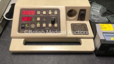 Mixed Lot Including 1 x Shrewsbury Medical Combined Therapy Unit with Connection Leads and Probes (Powers Up) 1 x EMS Therasonic 1032 Ultrasound Unit (Powers Up with Damage-See Photo) 2 x Sato Model 8601 USB Units - 3