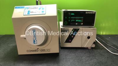 Mixed Lot Including 1 x ConMed 1000 SES Smoke Evacuation Unit (Powers Up) 1 x HME LP15A Patient Monitor (Powers Up with Damaged Casing-See Photo) 1 x MP Video Medicam 900 Light Source (Powers Up)