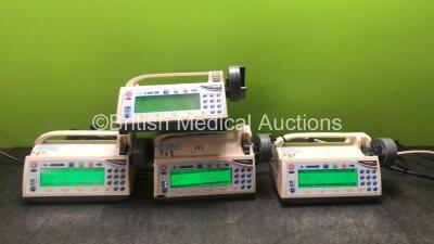 4 x Medfusion 3500 Syringe Pumps (All Powers Up, 2 with Damage-See Photos) *SN N71364, M71348, M71357, M71347*