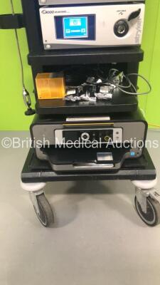 Stryker Stack Trolley with Stryker Vision Elect HDTV Surgical Viewing Monitor, Stryker Pneumo Sure High Insufflator (Cracked Surround), Stryker SDC Ultra HD Information Management System, Stryker 1288 HD High Definition Camera, Stryker 1288 HD Camera Head - 8