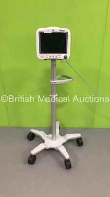 GE Dash 4000 Patient Monitor on Stand with SPO2, Temp/Co, NBP and ECG Options (Draws Power - Blank Screen)