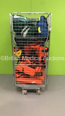 Cage of Ambulance Bags and Ferno Immobilizer Straps (Cage Not Included)