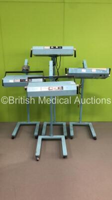 4 x Olympic Bili-Lite Phototherapy Lights on Stands (All Not Power Tested Due to 110 Power Supply)