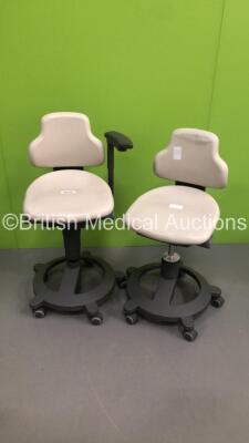 2 x Dental Stools (Hydraulics Tested Working)