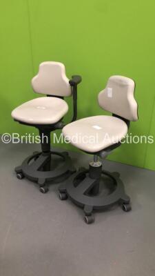 2 x Dental Stools (Hydraulics Tested Working) - 2