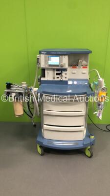 Drager Fabius GS Premium Anaesthesia Machine Software Version 3.21 - Total Run Hours 7668 - Total Vent Hours 142 with Bellows, Absorber and Hoses (Powers Up)