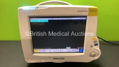 Philips IntelliVue MP30 Patient Monitor * Mfd 2008 * with 1 x Philips M3000A Module with Press/Temp,NBP,SpO2 and ECG/Resp Options * Refurbished 2009* (Powers Up) *DE72846825 - DE94553344*