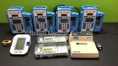 Mixed Lot Including 2 x CME T34 Ambulatory Syringe Pumps, 1 x Welch Allyn 711 Series Charger with 1 x Attachment, 4 x Carefusion Alaris SE Infusion Pumps, 1 x Omron BP Monitor and 1 x Finger Pulse Oximeter