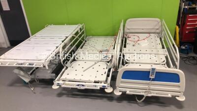 1 x Sidhil Independence Electric Hospital Bed * Spares and Repairs * and 2 x Huntleigh Contoura Electric Hospital Beds with Controllers and 2 x Headboards