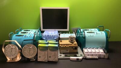 Mixed Lot Including 5 x Transair Mattress Replacement Pumps (Some Damaged Casing), 2 x Dyna-Form Mercury Advance Pumps, 1 x ConMed Hyfrecator 2000 Electrosurgical Unit, 6 x Welch Allyn Braun Thermoscan Thermometers with 5 x Bases, 1 x Welch Allyn Braun Pr