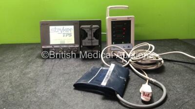 Mixed Lot Including 1 x Stryker TPS Irrigation Console Version 4.2 (Powers Up) 1 x Mindray Datascope Duo Patient Monitor with 1 x NIBP Hose, 1 x BP Cuff and 1 x SpO2 finger Sensor (Powers Up)