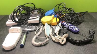 Mixed Lot Including 2 x ERBE Footswitches, 2 x Stryker Automatic High Vacuum Pumps, 1 x Roche Handheld Base Unit and 3 x Bed Controllers