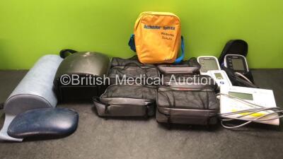 Mixed Lot Including 6 x EZ IO Bags, 1 x Defibrillator Case, 2 x Omron M6 Digital BP Meters, 1 x Omron M2 Basic BP Meter and 1 x Marsden DP2400 Weighing Scales Unit