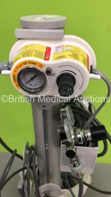 2 x Ethicon/Omrix Biopharmaceuticals Pressure Gauge/Regulators on Stand with Hoses - 4