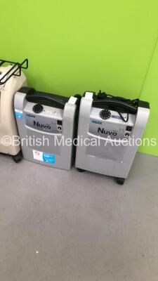 1 x Nidek Medical Nuvo Lite Mark 5 Oxygen Concentrator,1 x Nidek Medical Nuvo Lite 3 Mark 5 Oxygen Concentrator * Missing All Wheels * and 1 x Invacare Perfecto 2 Oxygen Concentrator (All Power Up) - 3