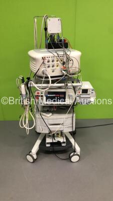 Stack Trolley Including BioSense Webster Carto 3 Unit * Mfd 2010 *,Stockert SmartABlate RF Generator System * Mfd 2017 * with Accessories and Footswitch (Powers Up) * SN 11566 / G4C-2272 *