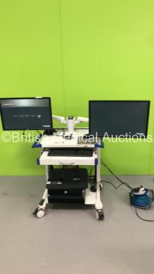 Mobile Trolley for Carto 3 System Station Kit with 2 x Dell Monitors,Keyboard,CPU and Printer (Powers Up) *IR307* * SN F11DP63 *