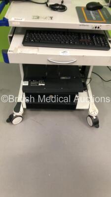 Mobile Trolley for Carto 3 System Station Kit with 2 x Dell Monitors,Keyboard,CPU and Printer (Powers Up) *IR307* * SN F11DP63 * - 2