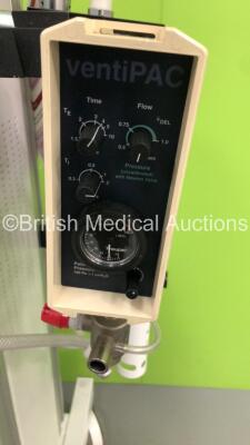 Datex-Ohmeda Aestiva/5 Induction Anaesthesia Machine with 1 x Blease Isoflurane Vaporizer,1 x Drager Vapor 2000 Sevoflurane Vaporizer,PneuPac VentiPac MRI Compatible Ventilator with AlarmPac,Hoses and Regulator * Asset No FS0171408 / FS 0098450 / FS 00980 - 4