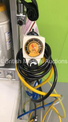 Datex-Ohmeda Aestiva/5 Induction Anaesthesia Machine with 1 x Datex-Ohmeda TEC 7 Isoflurane Vaporizer,1 x Drager Vapor 2000 Sevoflurane Vaporizer,PneuPac VentiPac MRI Compatible Ventilator with AlarmPac,Hoses and Regulator * Asset No FS 0098068 / FS 00980 - 4