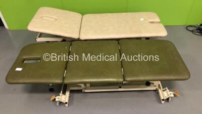 1 x Rehab Products Hydraulic Patient Examination Couch and 1 x Akron Hydraulic Patient Examination Couch (Hydraulics Tested Working) * Asset No FS 0017200 / FS 0017210 *