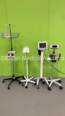 Mixed Lot Including 1 x Mindray Datascope Trio Patient Monitor with ECG,SpO2,T1 and NIBP Options,1 x SpO2 Finger Sensor and 1 x BP Hose,1 x ERKA BP Meter on Stand,1 x BCI Mini-Torr Plus Monitor with 1 x BP Hose,1 x BP Cuff and 1 x SpO2 Finger Sensor and 1