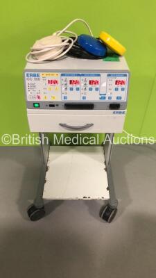 ERBE ICC 350 Electrosurgical / Diathermy Unit on Stand with Dual Footswitch and Single Footswitch (Powers Up) *S/N 10129-029*