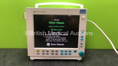 Datex Ohmeda Compact Anesthesia Monitor 1 x GE E-PRESTN-00 Module Including ECG, NIBP, SpO2, T1, T2, P1 and P2 Options *SN 6307383, 6314791, 6320881*