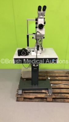 Zeiss RC 310 Fundus Camera with 2 x 10x Eyepieces, Canon DS126061 Digital Camera on Zeiss BL20 Stand (Powers Up) * On Pallet * * SN 225878 *