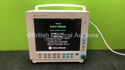 Datex Ohmeda Type F CM1 05 Compact Anesthesia Monitor (Powers Up) *SN 6445356*