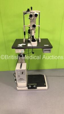 Nikon FS-2 Slit Lamp with 2 x 12,5 x Eyepieces on Nikon Motorized Table (Powers Up) * SN 61770 *