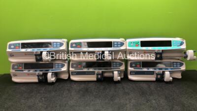 Job Lot of Pumps Including 2 x Carefusion Alaris GH Pumps, 2 x Carefusion Alaris Plus GH Pumps, 1 x Cardinal Health Alaris GH Pump and 1 x Carefusion Alaris PK Pump (All Power Up with Faults-See Photos )*SN 7613203014700, 800272689, 135150124, 135150157,