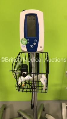 2 x Welch Allyn SPOT Vital Signs Monitors on Stands and 1 x Welch Allyn 420 Series Vital Signs Monitor on Stand (2 x Power Up - 1 x No Power) - 3