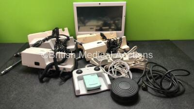 Mixed Lot Including 5 x Welch Allyn 767 Wall Mounted Ophthalmoscopes *All Damaged / Spares and Repairs* 1 x Medicare Monitor and 3 x Miscellaneous Footswitches