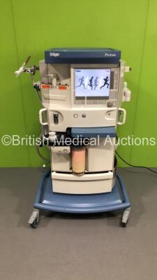 Drager Primus Anaesthesia Machine Software Version 2.03.00 Operating Hours Mixer 7226 Ventilator 10970 with Hoses (Powers Up - Missing Rear Door - See Pictures) *S/N FS0119349*