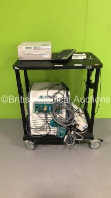 St Jude Medical Control Unit with Accessories on Table with Sony UP-980CE Video Graphic Printer (Powers Up)