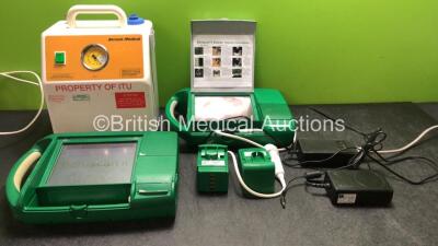 Mixed Lot Including 1 x Aerosol Medical SAM 12 Suction Unit (Powers Up with Missing Cup) 2 x Bardscan II Bladder Scanners with 2 x AC Power Supplies and 4 x Batteries (Both Power Up, 1 with Missing Door and Transducer / Probe -See Photo) *SN 020058, 00112