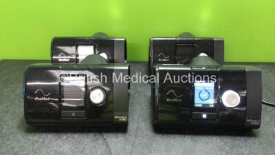 4 x ResMed Airsense 10 Autoset CPAP Units with 1 x AC Power Supply (All Power Up)