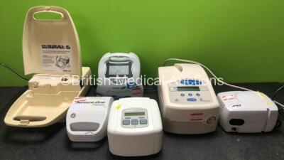 Mixed Lot Including 1 x DeVilbiss Healthcare AirForce One Nebulizer (Powers Up) 1 x Respironics BiPAP Synchrony Ventilatory Support System (Powers Up) 1 x Pneuma Press Pump (Powers Up) 1 x Apex Mini Plus Nebulizer (Powers Up) 1 x DeVilbiss Sleepcube (No P