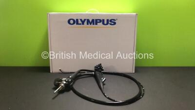 Olympus GIF-XP260 Video Gastroscope in Case - Engineer's Report : Optical System - No Fault Found, Angulation - No Fault Found, Insertion Tube - Minor Crush at 1 Meter, Light Transmission - No Fault Found, Channels - Slightly Sticky Biopsy Channel, Leak C