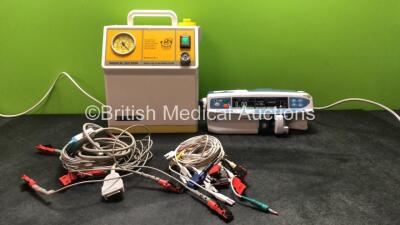 Mixed Lot Including 1 x SAM 12 Suction Unit (Powers Up with Missing Cup) 1 x Carefusion Alaris CC Pump (Powers Up) 1 x 3 Lead ECG Lead and 1 x 10 Lead ECG Lead