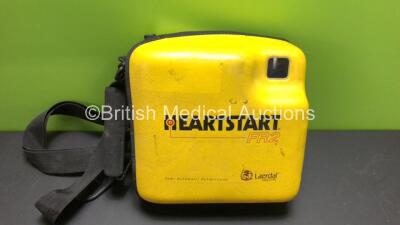 Laerdal Heartstart FR2 Defibrillator in Carry Case with 1 x M3863A Battery *Install Date 09-2017* and 1 x M3864A Training Battery (Powers Up and Passes Self Test) - 5