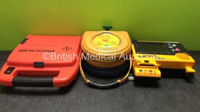 Job Lot Including 1 x Cardiac Science Survivalink AED Automated External Defibrillator (Untested Due to Missing Battery)1 x MRL AEDefibrillator (Untested Due to Missing Battery) 1 x HeartSine samaritan PAD Trainer in Carry Case *SN 826281, 13T00474543, 20