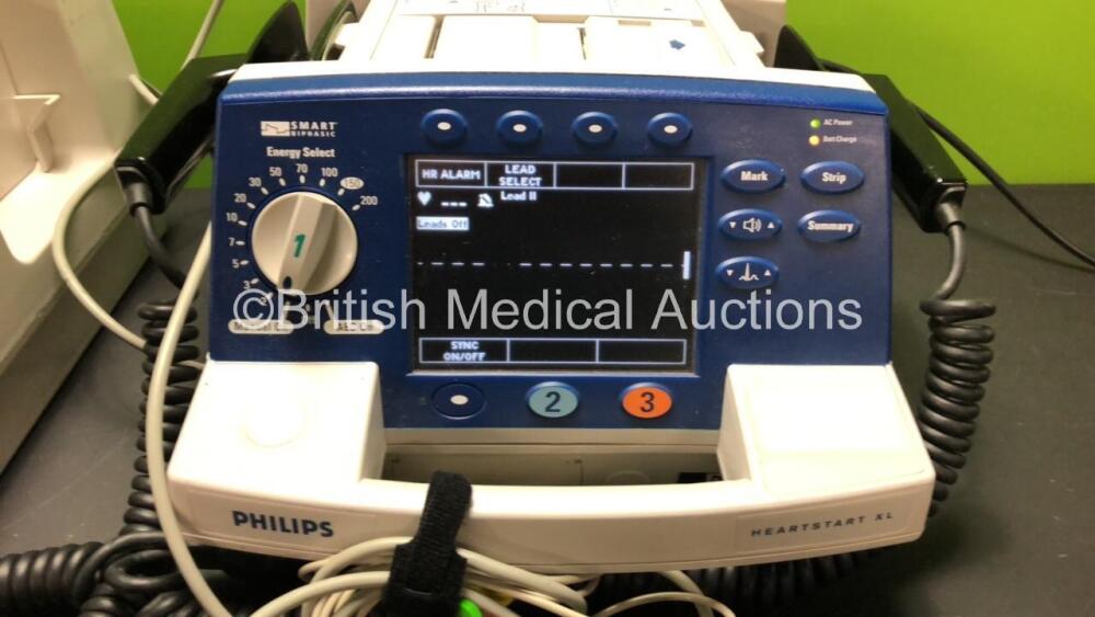 2 X Philips Heartstart Xl Smart Biphasic Defibrillator With Ecg And Printer Options 2 X 3 Lead 