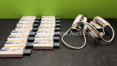 Job Lot Including 1 x M3548A External Hard Paddles, 8 x Philips M3725A Test Loads and 7 x Agilent M3725A Test Loads