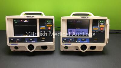 2 x Lifepak 20 Defibrillators / Monitors *Mfd 2005 - 2002* Including ECG and Printer Options (Both Power Up with Service Lights) *33893082 - 30754124*