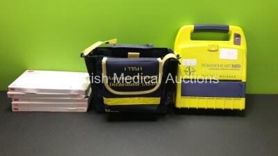 1 x Cardiac Science PowerHeart AED Automated External Defibrillator Model 9200RD in Carry Case (Untested Due to No Battery) and 5 x 3M Defib-Pads Ref.2345N *308591*