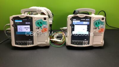 2 x Philips HeartStart MRx Defibrillators with 2 x Pacer, 1 x CO2,1 x BP1,1 x BP2,1 x NBP, 2 x ECG,1 x SpO2, 1 x Temp and 2 x Printer Options with 2 x M3539A Modules, 2 x ECG Leads, 2 x Paddle Leads, 1 x SpO2 Lead and 1 x BP Hose *Mfd 2015 - 2009* (Both P