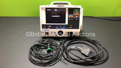 Medtronic Lifepak 20e Defibrillator / Monitor Including ECG and Printer Options with 1 x ECG Lead and 1 x Paddle Lead *Mfd 2010* (Powers Up with Service Light)